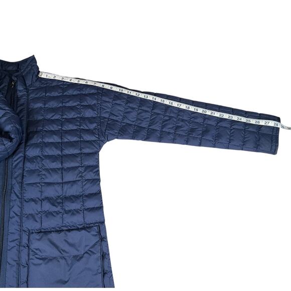 The North Face ThermoBall Eco Long Jacket Small Navy Blue Lightweight Puffer Coa - Picture 12 of 14